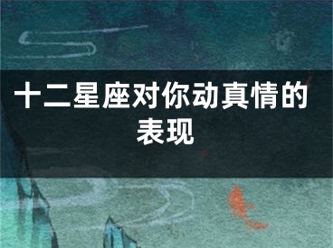 十二星座对你动真情的表现