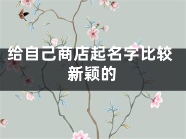给自己商店起名字比较新颖的