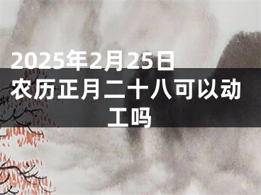 2025年2月25日农历正月二十八可以动工吗
