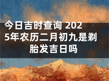 今日吉时查询 2025年农历二月初九是剃胎发吉日吗