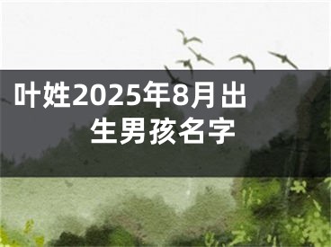 叶姓2025年8月出生男孩名字