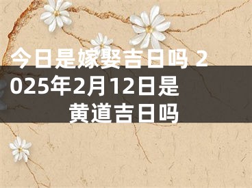 今日是嫁娶吉日吗 2025年2月12日是黄道吉日吗