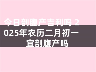 今日剖腹产吉利吗 2025年农历二月初一宜剖腹产吗