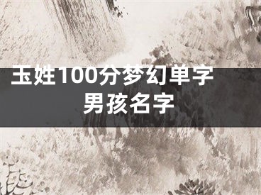 玉姓100分梦幻单字男孩名字