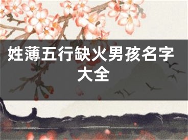 姓薄五行缺火男孩名字大全