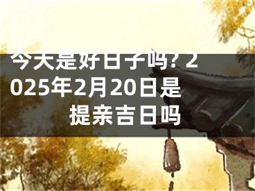 今天是好日子吗? 2025年2月20日是提亲吉日吗