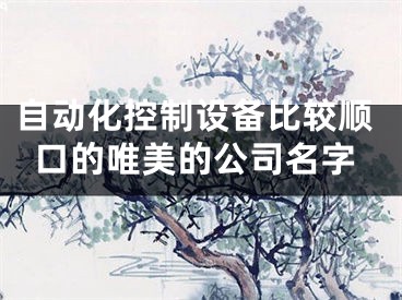 自动化控制设备比较顺口的唯美的公司名字