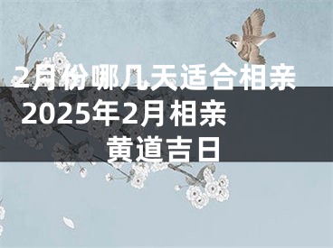 2月份哪几天适合相亲 2025年2月相亲黄道吉日