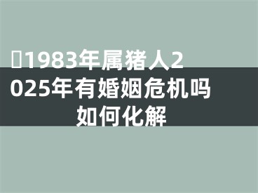 ​1983年属猪人2025年有婚姻危机吗 如何化解