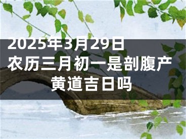 2025年3月29日农历三月初一是剖腹产黄道吉日吗