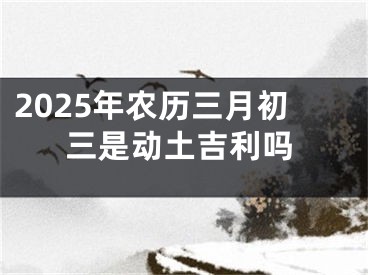 2025年农历三月初三是动土吉利吗