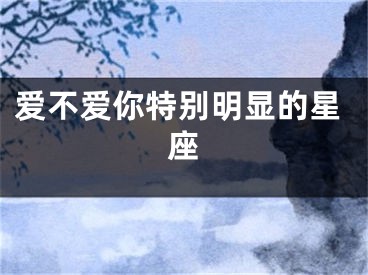 爱不爱你特别明显的星座