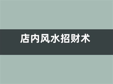 店内风水招财术