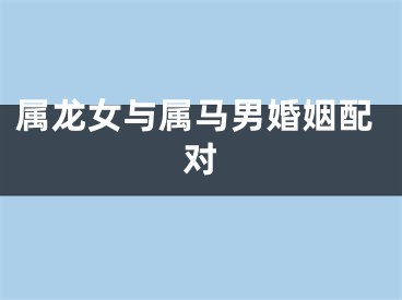 属龙女与属马男婚姻配对