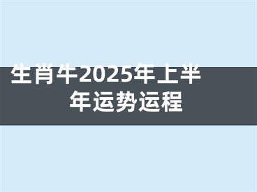 生肖牛2025年上半年运势运程