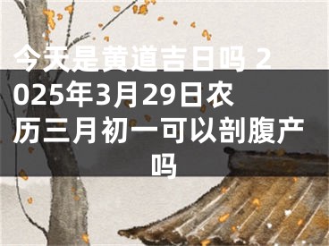今天是黄道吉日吗 2025年3月29日农历三月初一可以剖腹产吗