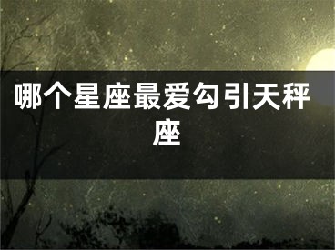 哪个星座最爱勾引天秤座