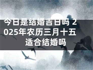 今日是结婚吉日吗 2025年农历三月十五适合结婚吗