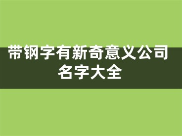 带钢字有新奇意义公司名字大全