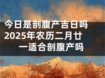 今日是剖腹产吉日吗 2025年农历二月廿一适合剖腹产吗