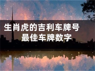 生肖虎的吉利车牌号 最佳车牌数字