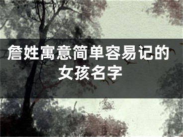 詹姓寓意简单容易记的女孩名字
