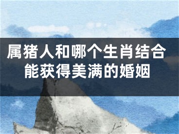 属猪人和哪个生肖结合能获得美满的婚姻