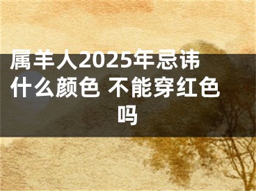 属羊人2025年忌讳什么颜色 不能穿红色吗
