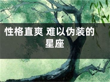 性格直爽 难以伪装的星座