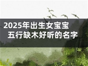 2025年出生女宝宝五行缺木好听的名字