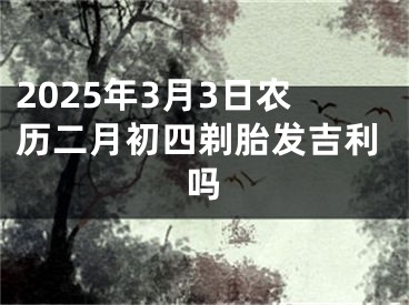 2025年3月3日农历二月初四剃胎发吉利吗