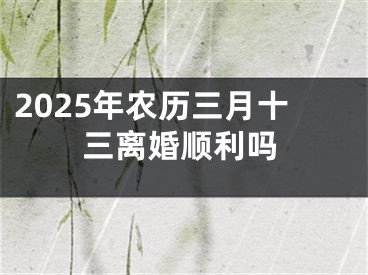 2025年农历三月十三离婚顺利吗