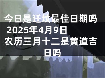 今日是迁坟最佳日期吗 2025年4月9日农历三月十二是黄道吉日吗