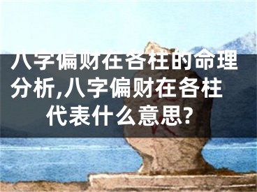 八字偏财在各柱的命理分析,八字偏财在各柱代表什么意思?