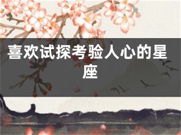 喜欢试探考验人心的星座