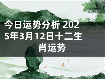 今日运势分析 2025年3月12日十二生肖运势