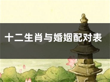 十二生肖与婚姻配对表