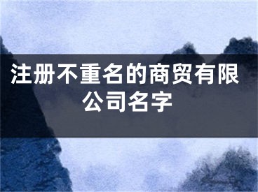 注册不重名的商贸有限公司名字