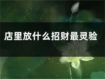 店里放什么招财最灵验