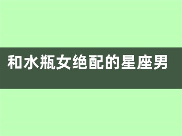 和水瓶女绝配的星座男