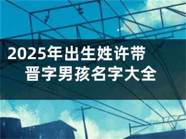 2025年出生姓许带晋字男孩名字大全