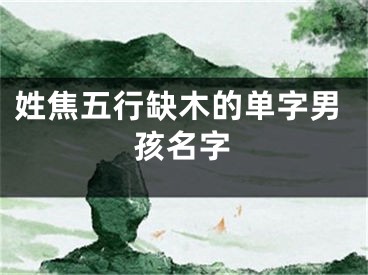 姓焦五行缺木的单字男孩名字