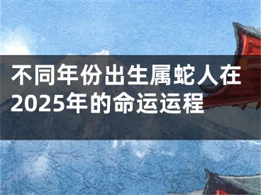 不同年份出生属蛇人在2025年的命运运程