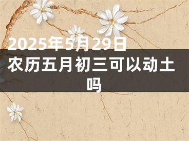 2025年5月29日农历五月初三可以动土吗