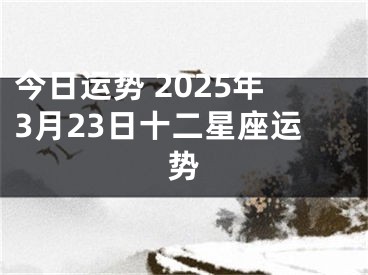 今日运势 2025年3月23日十二星座运势