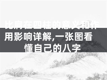 比肩在四柱的意义和作用影响详解,一张图看懂自己的八字
