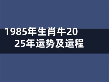 1985年生肖牛2025年运势及运程