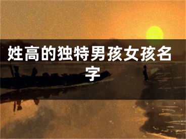 姓高的独特男孩女孩名字