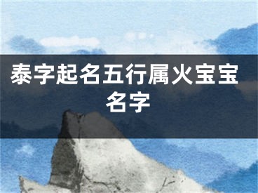 泰字起名五行属火宝宝名字