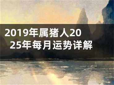 2019年属猪人2025年每月运势详解
